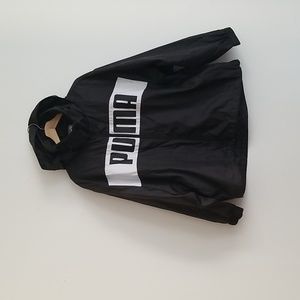 Puma black and white hooded windbreaker L